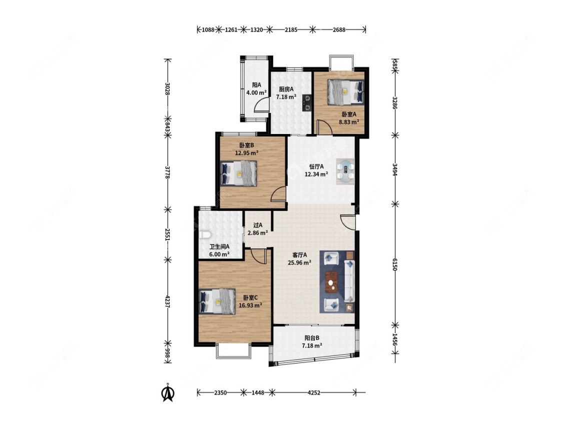 上海东瑞公寓在租房源户型图_小牛看房