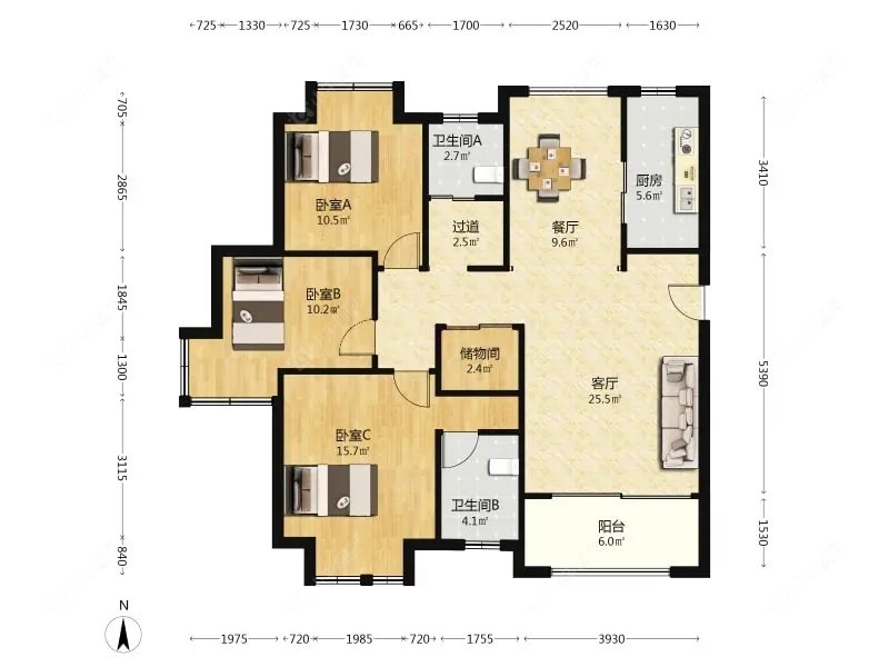 上海恒盛豪庭在售二手房源户型图_小牛看房