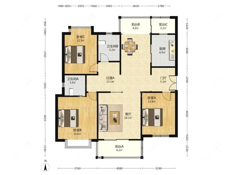 上海滨江晶典在售二手房源户型图_小牛看房