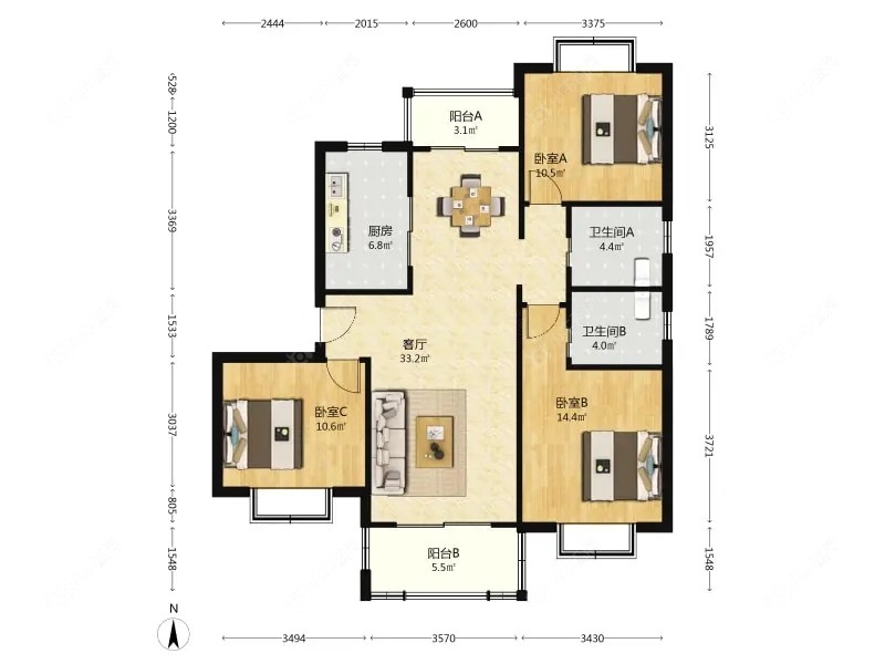 上海好日子大家园A区在售二手房源户型图_小牛看房