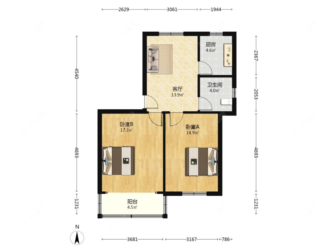 上海曙光南桥小区在售二手房源户型图_小牛看房