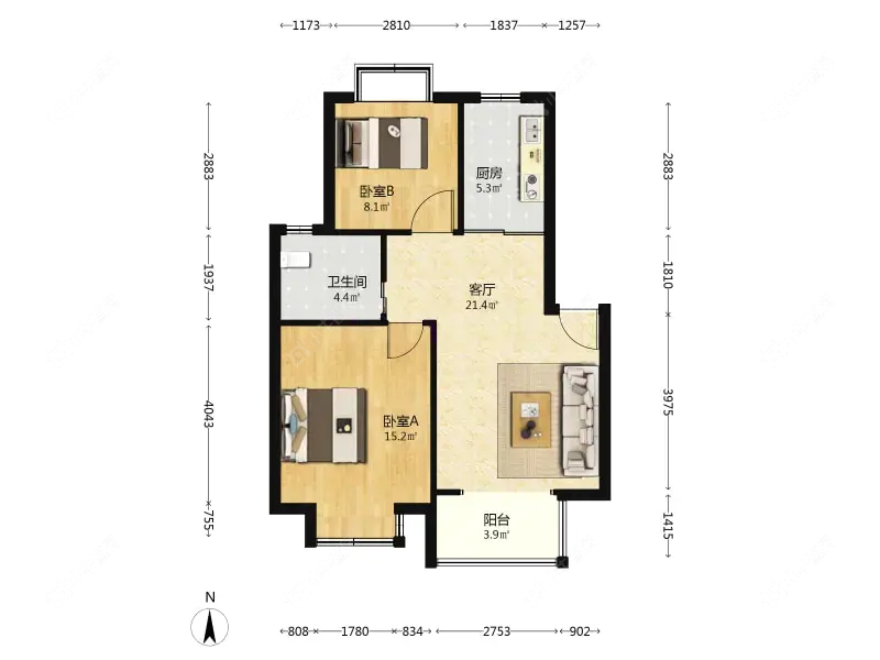 上海菊泉新城古北陆翔苑在售二手房源户型图_小牛看房