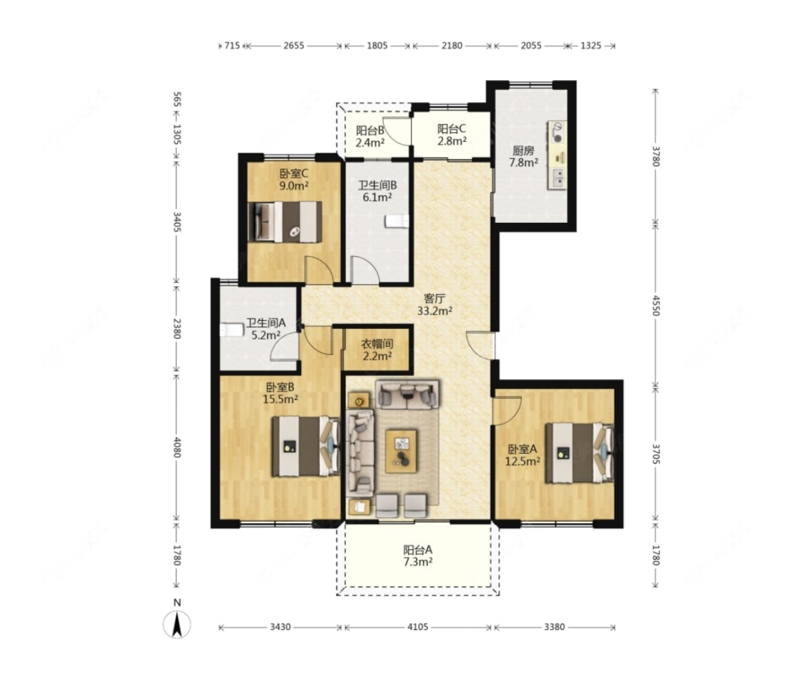 上海圣宇豪庭在售二手房源户型图_小牛看房
