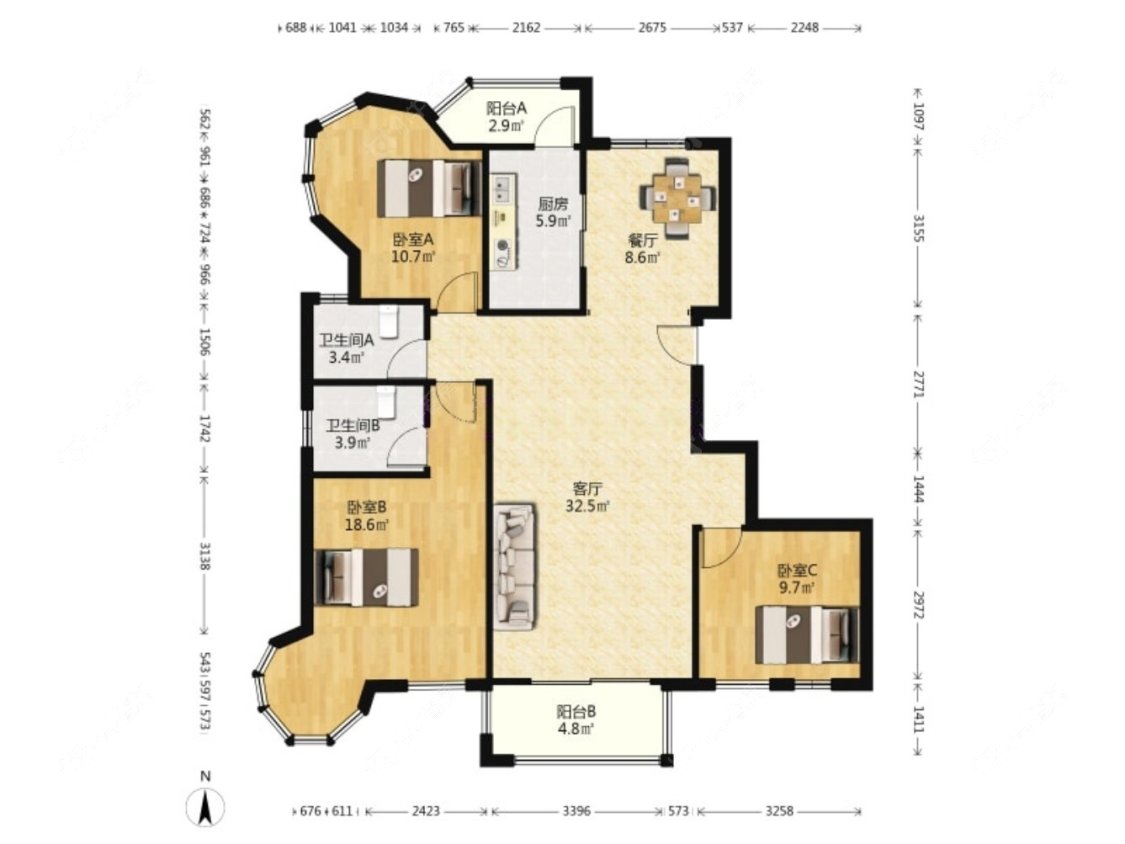 上海象屿郦庭二期在售二手房源户型图_小牛看房