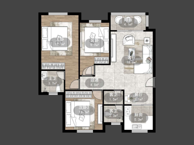 上海美罗家园年吉苑3室2厅2卫在售二手房房源图片