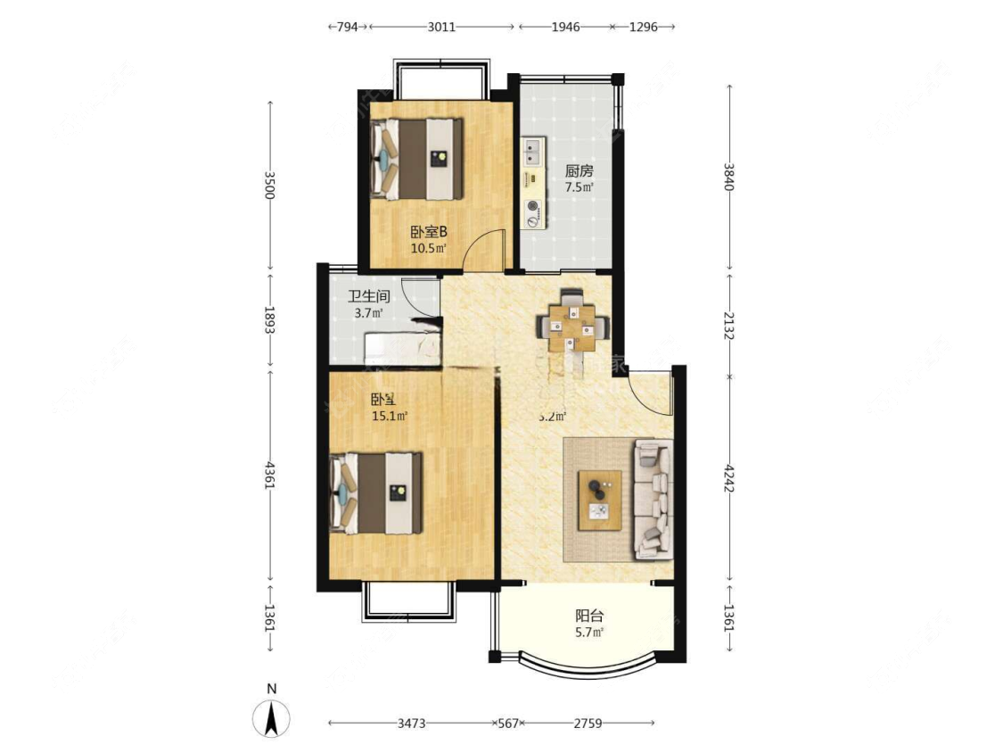 上海御桥馨华苑在售二手房源户型图_小牛看房