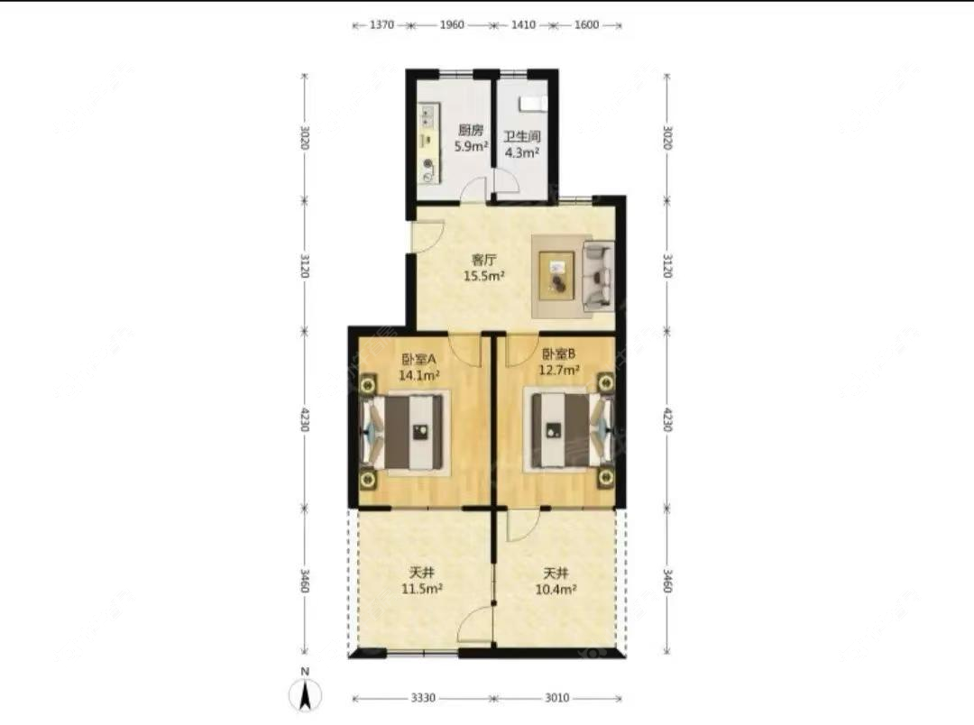 上海祁南二村在售二手房源户型图_小牛看房