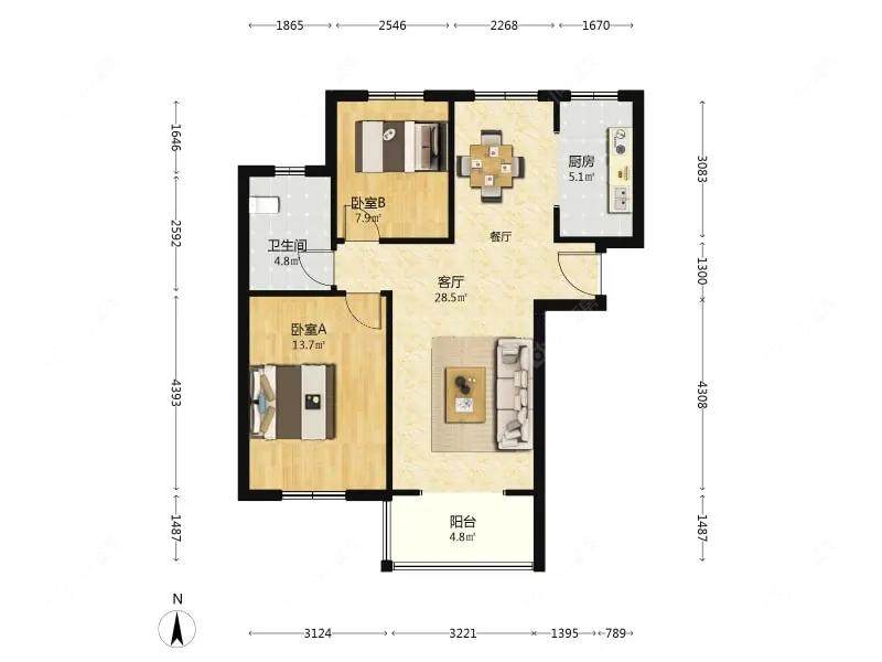 上海宝沁苑在售二手房源户型图_小牛看房