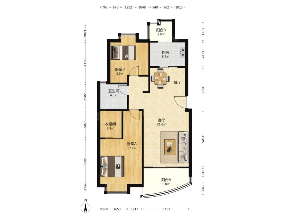 上海名盛苑在售二手房源户型图_小牛看房