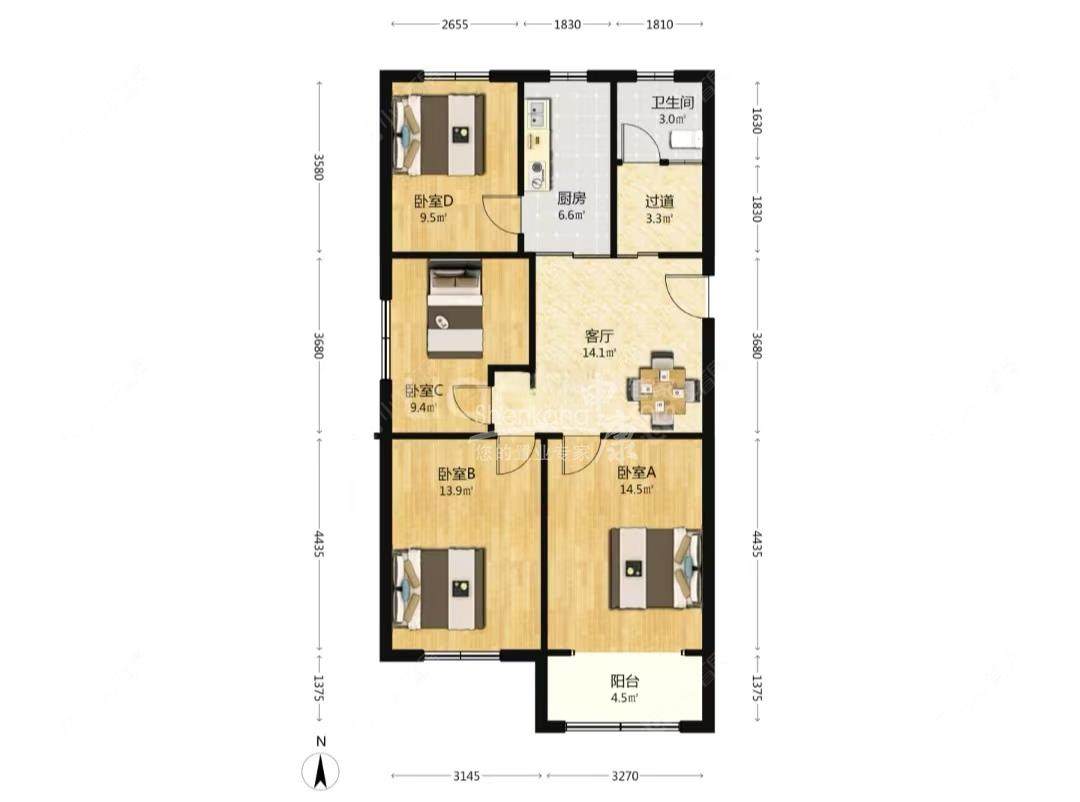 上海锦三角花园在售二手房源户型图_小牛看房