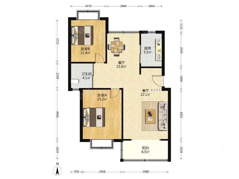 上海好日子大家园B区在售二手房源户型图_小牛看房