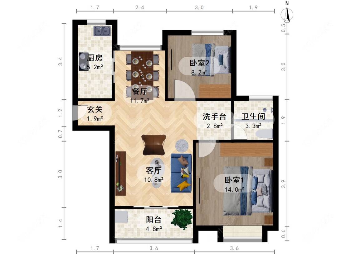 上海金葵新城西区在售二手房源户型图_小牛看房