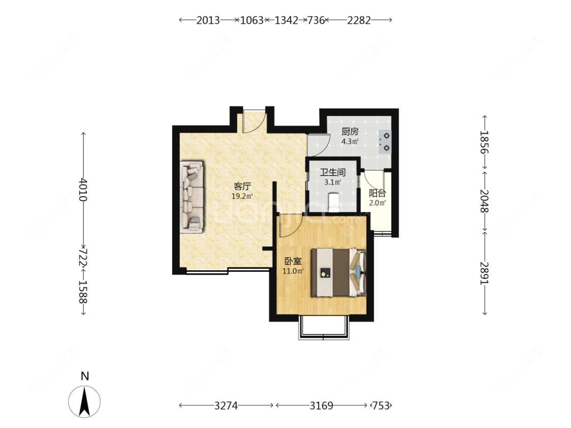 上海幸福小镇明丰绿都在售二手房源户型图_小牛看房