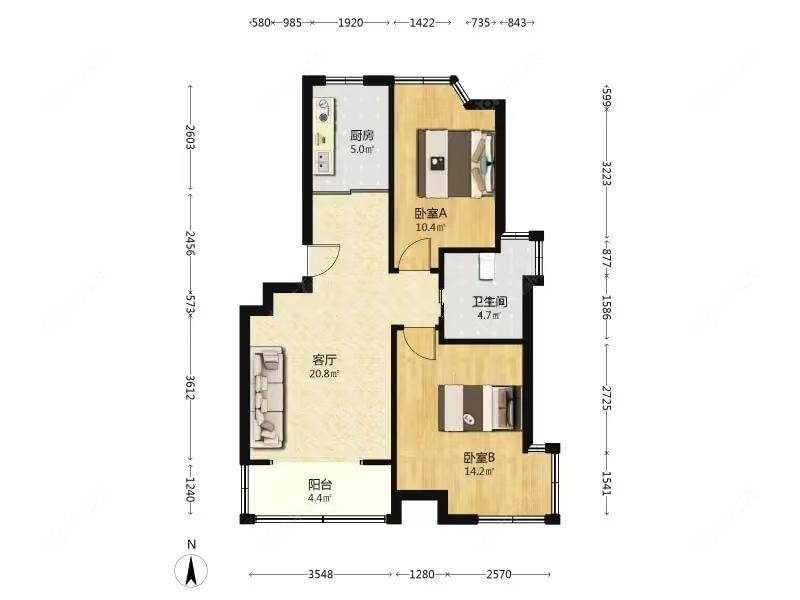 上海菊泉新城爱建顾园东区在售二手房源户型图_小牛看房