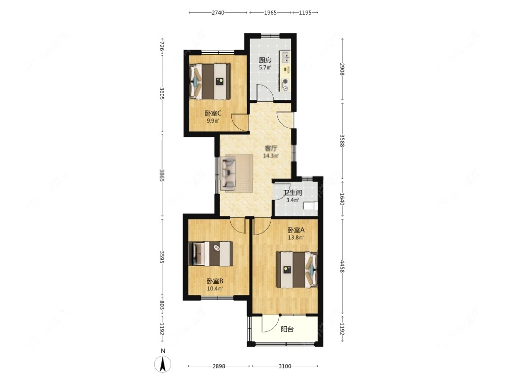 上海朱家门在售二手房源户型图_小牛看房