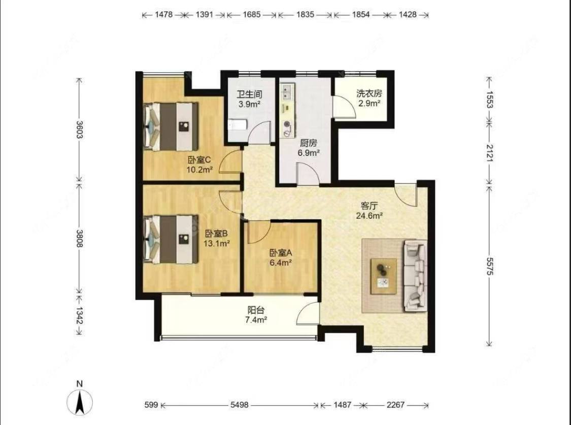 上海美兰湖岭域在售二手房源户型图_小牛看房