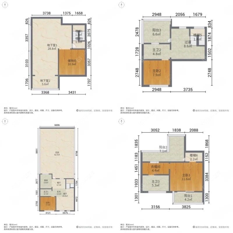 上海雍和府别墅区在售二手房源户型图_小牛看房