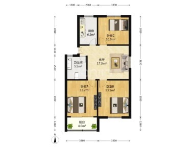 上海鑫鑫花园3室2厅2卫在售二手房房源图片