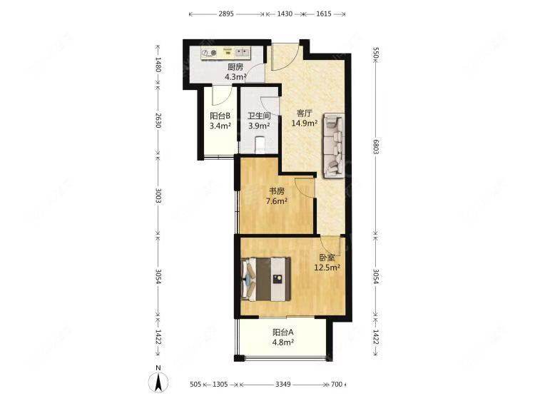 上海万业紫辰苑在租房源户型图_小牛看房