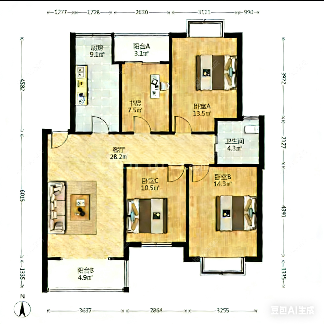 上海美兰湖颐景园在售二手房源户型图_小牛看房