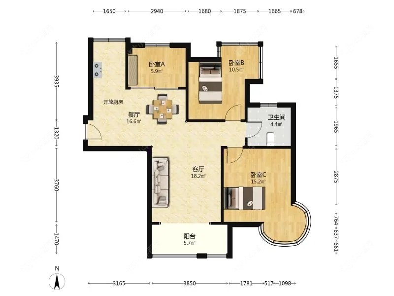 上海盛世宝邸一期在售二手房源户型图_小牛看房