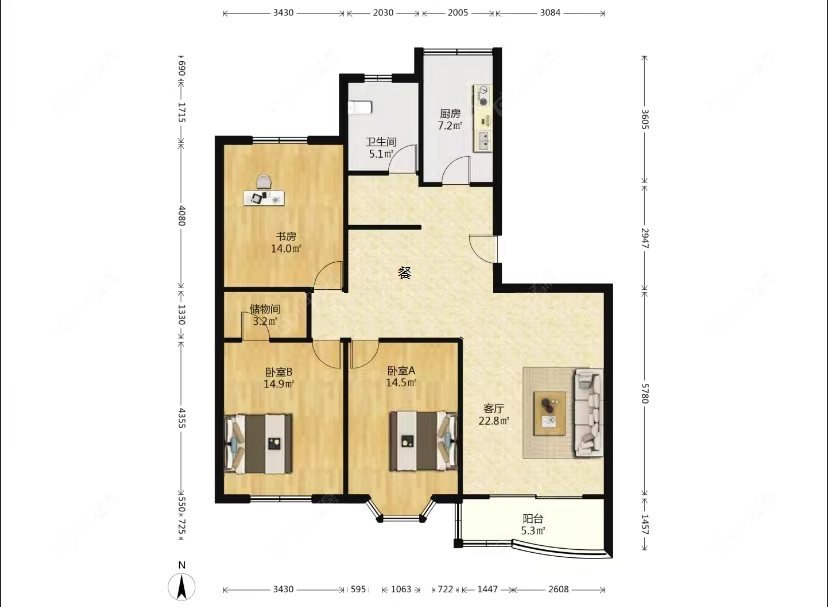 上海东丽苑在租房源户型图_小牛看房