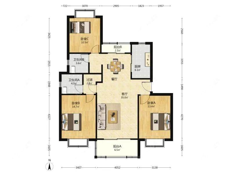 上海好日子大家园B区在售二手房源户型图_小牛看房