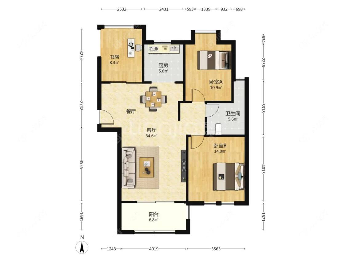 上海远洋香奈在售二手房源户型图_小牛看房