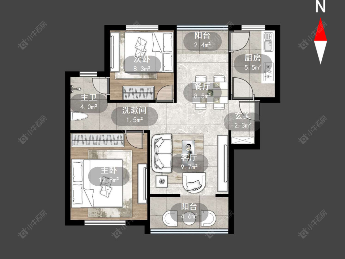上海莲康苑在售二手房源户型图_小牛看房