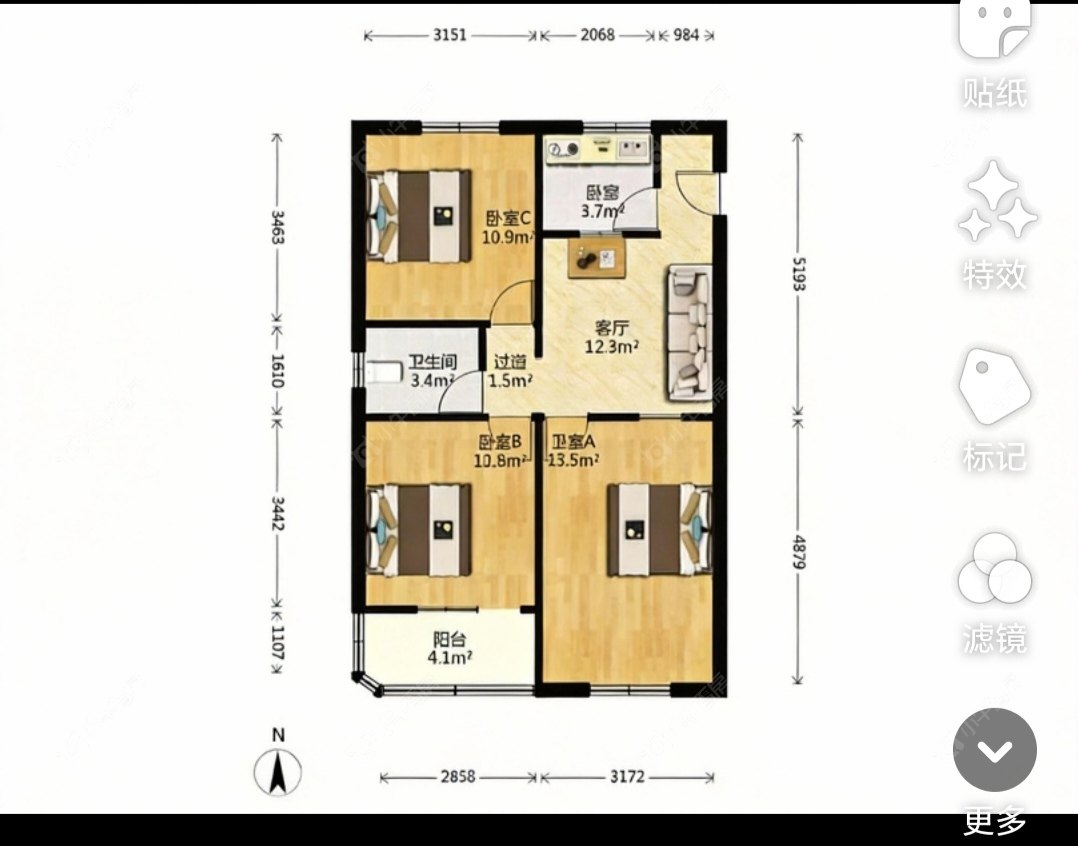 华师大一村房源户型图 上海华师大一村在售二手房源户型图_小牛看房