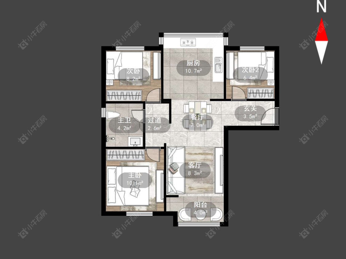 上海钟萃苑在租房源户型图_小牛看房