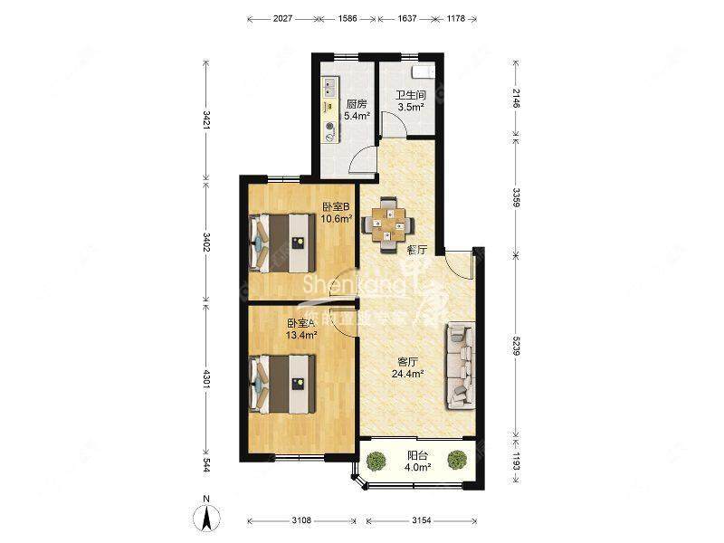 上海海东公寓在售二手房源户型图_小牛看房