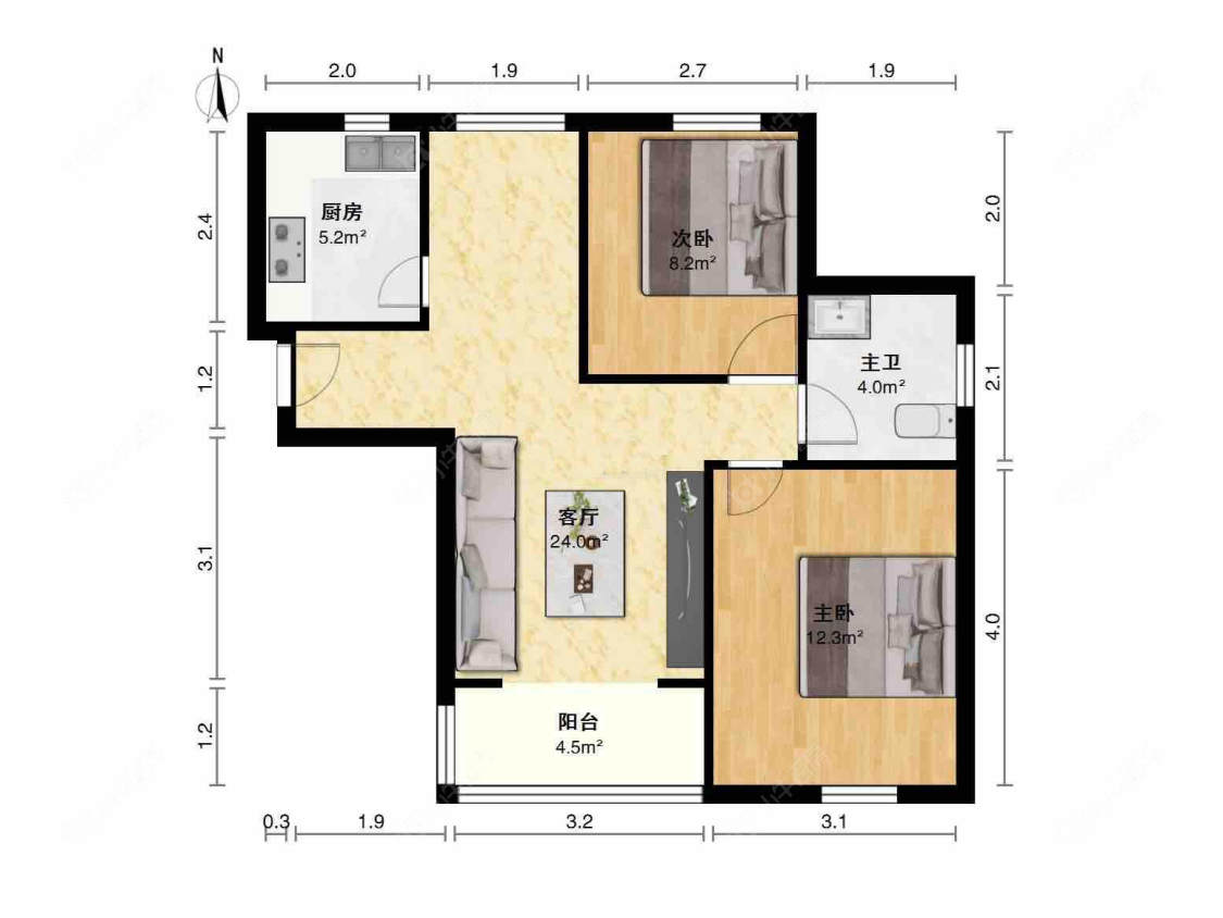 上海文宝苑在售二手房源户型图_小牛看房