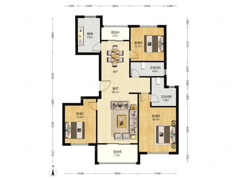 上海润地华庭在售二手房源户型图_小牛看房