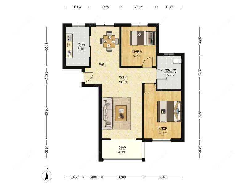 上海宝沁苑在售二手房源户型图_小牛看房