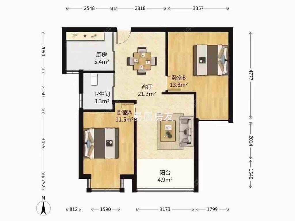 上海古北菊翔苑北区在售二手房源户型图_小牛看房