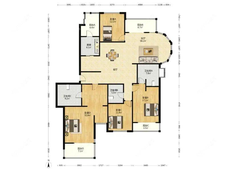 上海加州水郡在售二手房源户型图_小牛看房