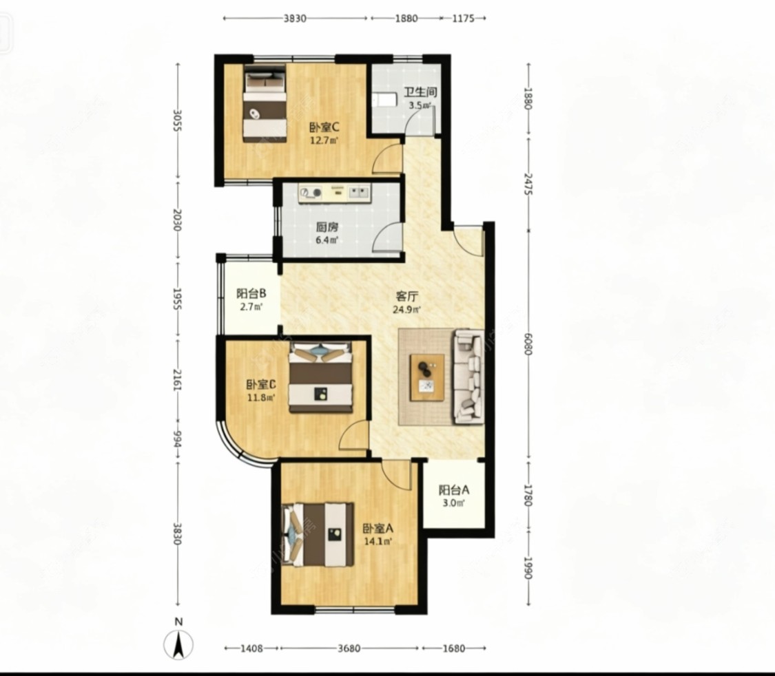 上海樱花坊在售二手房源户型图_小牛看房