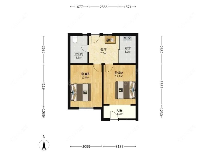 上海北茶园在售二手房源户型图_小牛看房