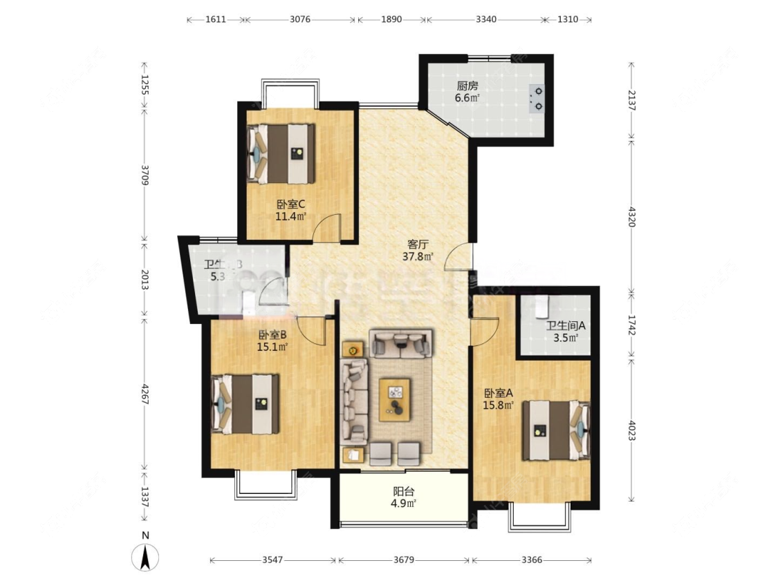 上海阳光春城在售二手房源户型图_小牛看房