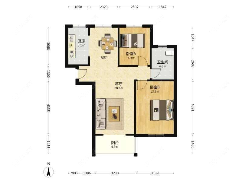 上海宝沁苑在售二手房源户型图_小牛看房
