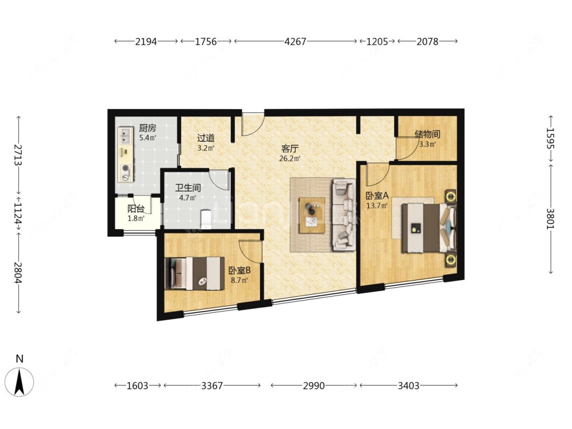 上海陆家嘴花园一期在售二手房源户型图_小牛看房