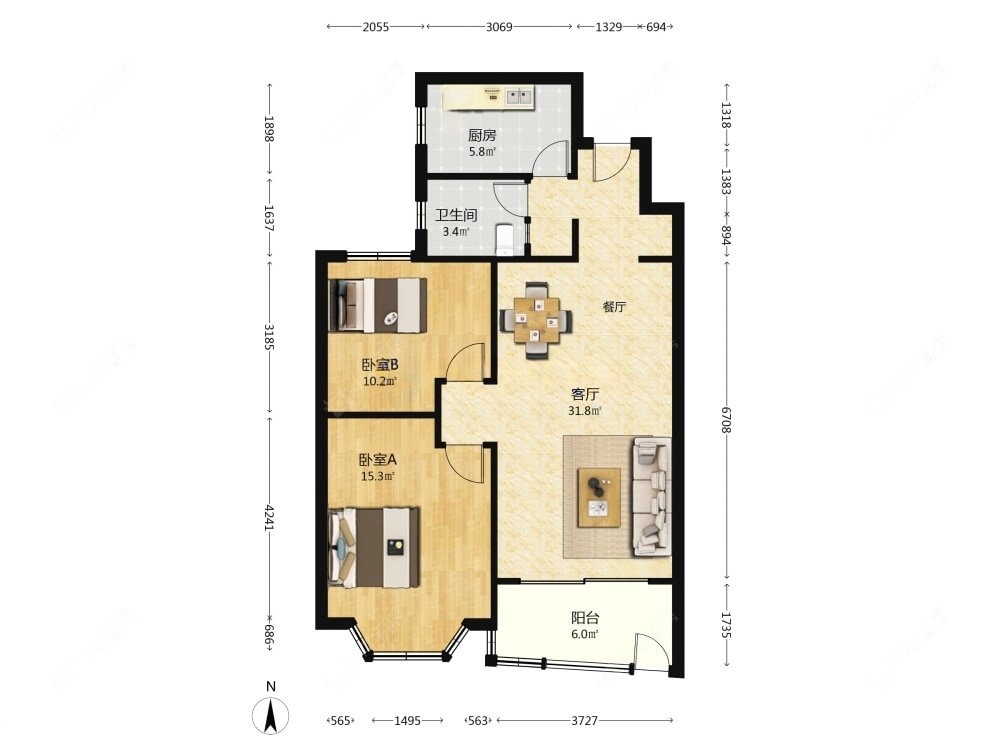 上海汇元坊在售二手房源户型图_小牛看房