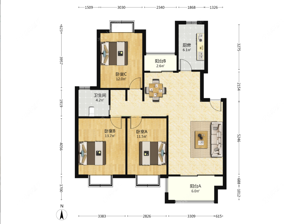 上海幸福小镇明丰绿都在售二手房源户型图_小牛看房