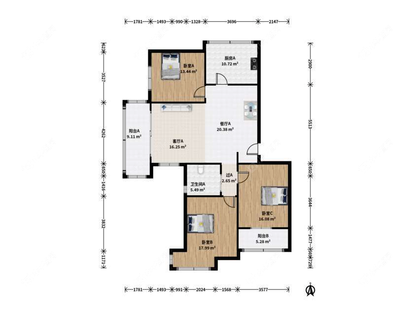 上海铂金华府在售二手房源户型图_小牛看房