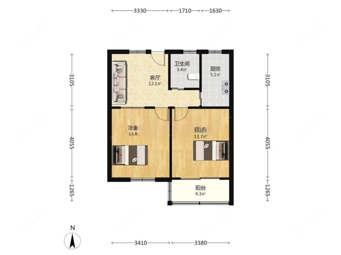 上海淞南七村在售二手房源户型图_小牛看房