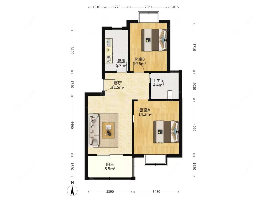 上海好日子大家园A区在售二手房源户型图_小牛看房