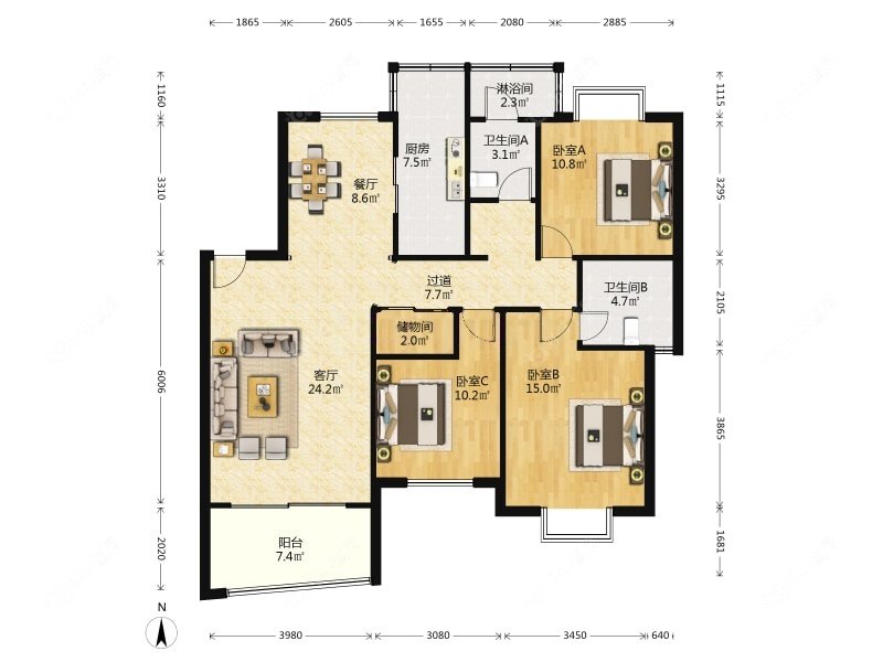 上海现代星洲城一期二期在售二手房源户型图_小牛看房