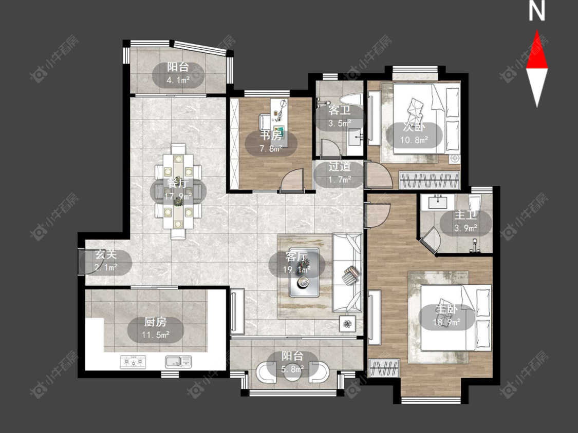 上海江临天下在租房源户型图_小牛看房