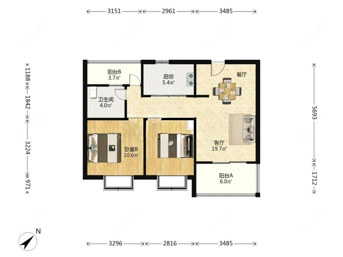 上海地产馨澜公寓在售二手房源户型图_小牛看房